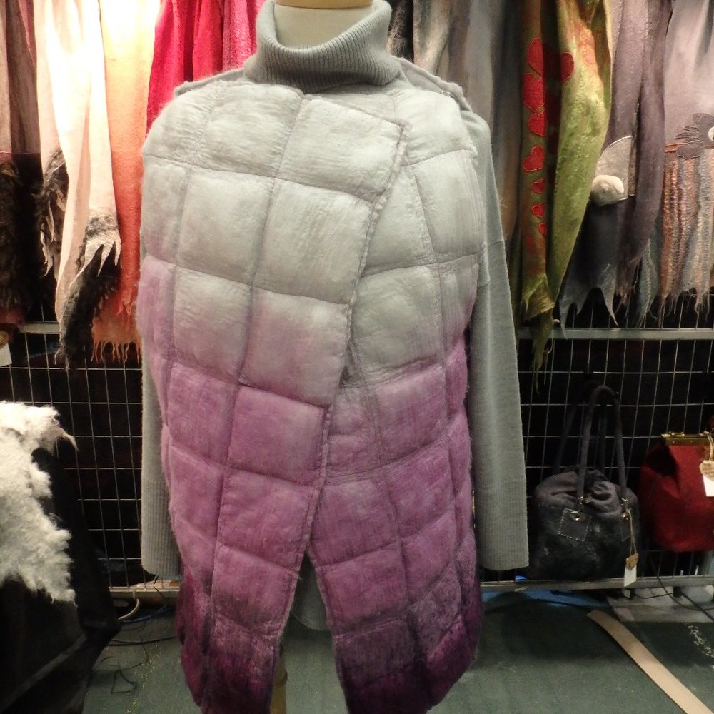 wool nuno hand felted warm cozy vest